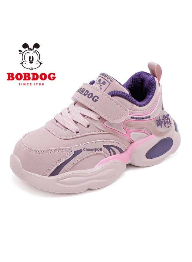 Bobdog Kids' Autumn Sports Shoes Leather Soft Bottom Girls' Running Shoes 101543176 Roland Purple/deep Purple Size 27 - Image 4