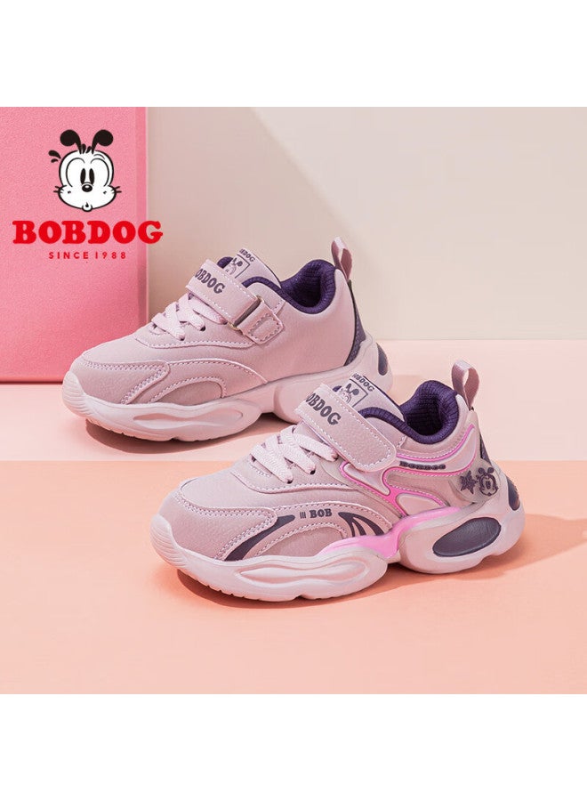 Bobdog Kids' Autumn Sports Shoes Leather Soft Bottom Girls' Running Shoes 101543176 Roland Purple/deep Purple Size 27 - Image 2