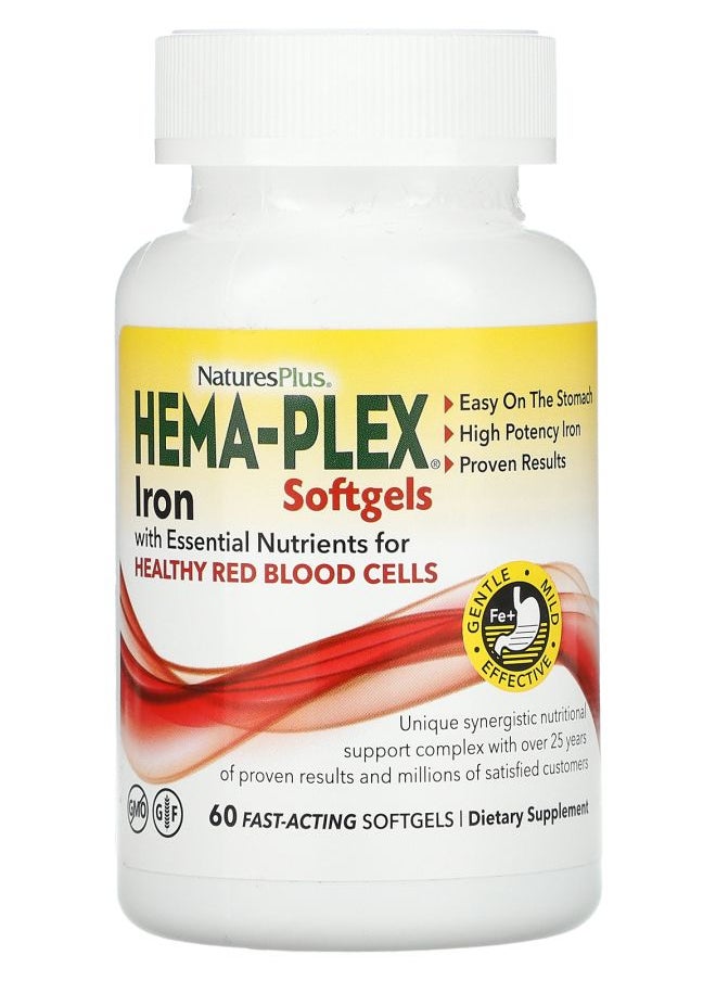 NaturesPlus Hema-Plex 60 Fast-Acting Softgels 