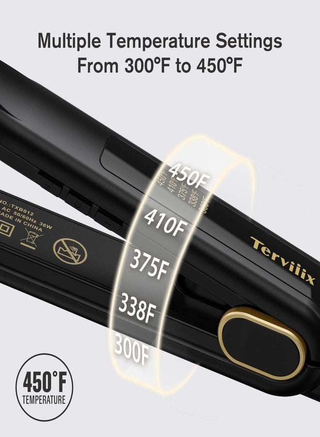 Terviiix 1/2 Inch Flat Iron for Short Hair, Small Hair Straightener and Curler 2-in-1 for Pixie Cuts & Touch-Ups, Rounded Edge Mini Flat Iron for Men and Women, Dual Voltage Travel-Friendly - Image 5