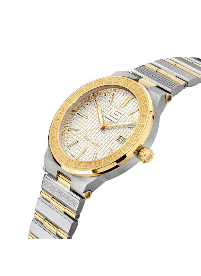 Guy Laroche Sacha 42mm Men's Analog Swiss Watch with Two-tone Gold Stainless Steel Bracelet  - Image 2