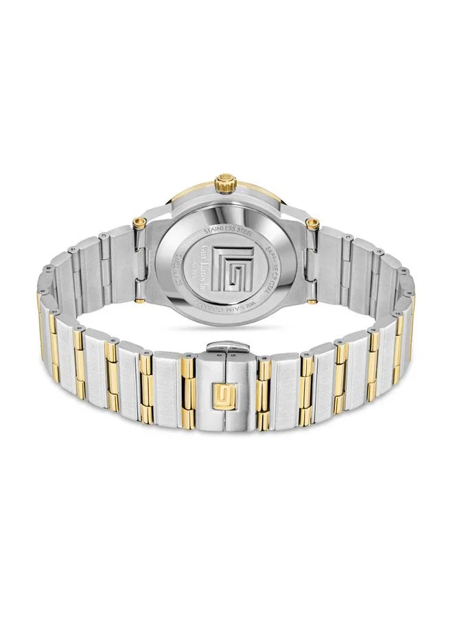 Guy Laroche Sacha 42mm Men's Analog Swiss Watch with Two-tone Gold Stainless Steel Bracelet