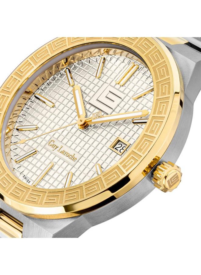 Guy Laroche Sacha 42mm Men's Analog Swiss Watch with Two-tone Gold Stainless Steel Bracelet  - Image 4