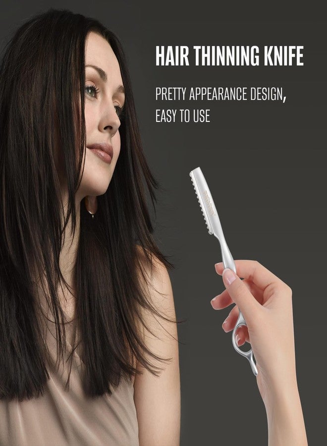FEISIER Stainless Steel Hair Thinning Styling Razors for Cutting Hair, Texturizing Cutting Razor for Salon and Home,10 PCS Sharp Blades Included - Image 4