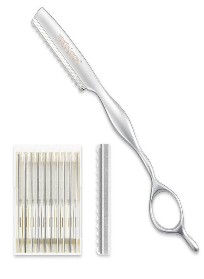 FEISIER Stainless Steel Hair Thinning Styling Razors for Cutting Hair, Texturizing Cutting Razor for Salon and Home,10 PCS Sharp Blades Included - Image 1