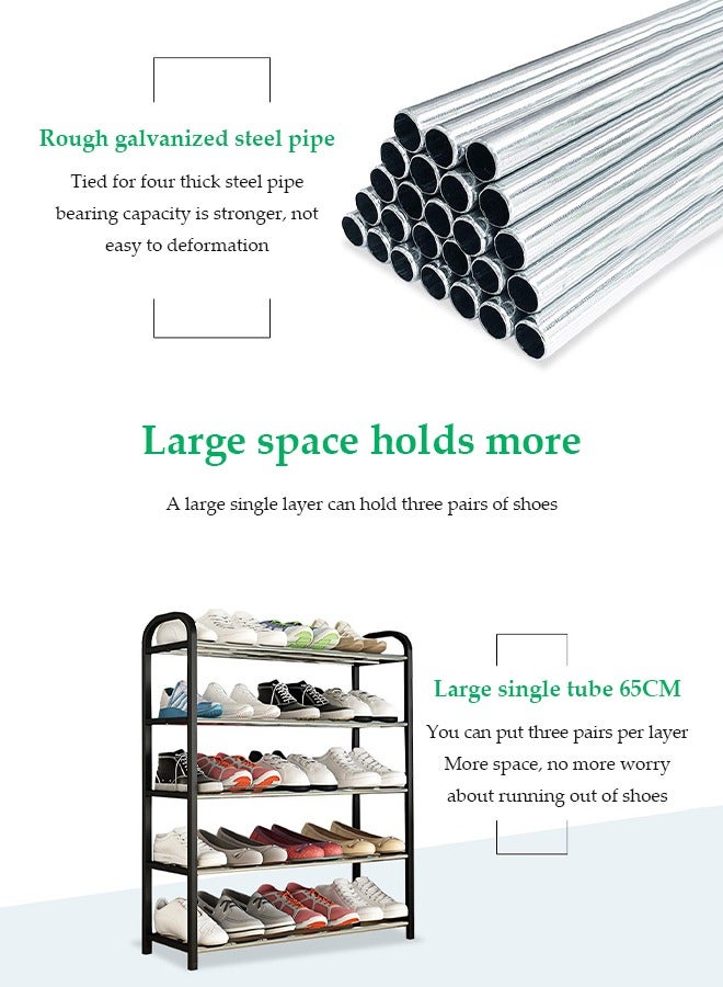 DUNISO رف أحذية ثلاثي الطبقات، رف تخزين أحذية، رف أحذية مستقل، مقاوم للرطوبة والصدأ، سهل التجميع، مناسب للممرات، الشرفات، غرف النوم، 42 * 19 * 44 سم - Image 3