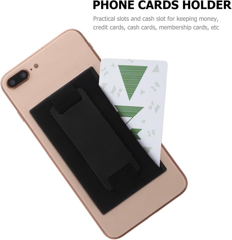 COHEALI 2pcs Adhesive Phone Card Holder Back Pockets with Side Cover, Multi-functional Phone Pouch Set for Travel and Daily Use, Blue and Black Random Color - Image 3