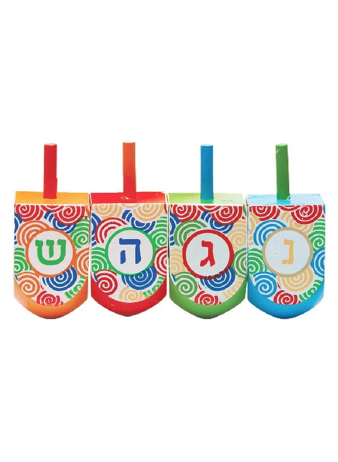 Izzy 'n' Dizzy 100 Medium Dreidels Hand Painted Wood Dreidels Classic Chanukah Spinning Draidel Game And Prize Bulk Value Pack By Izzy 'N' Dizzy  - Image 4