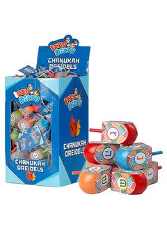 Izzy 'n' Dizzy 100 Medium Dreidels Hand Painted Wood Dreidels Classic Chanukah Spinning Draidel Game And Prize Bulk Value Pack By Izzy 'N' Dizzy  - Image 1