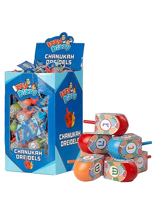 Izzy 'n' Dizzy 100 Medium Dreidels Hand Painted Wood Dreidels Classic Chanukah Spinning Draidel Game And Prize Bulk Value Pack By Izzy 'N' Dizzy  - Image 1