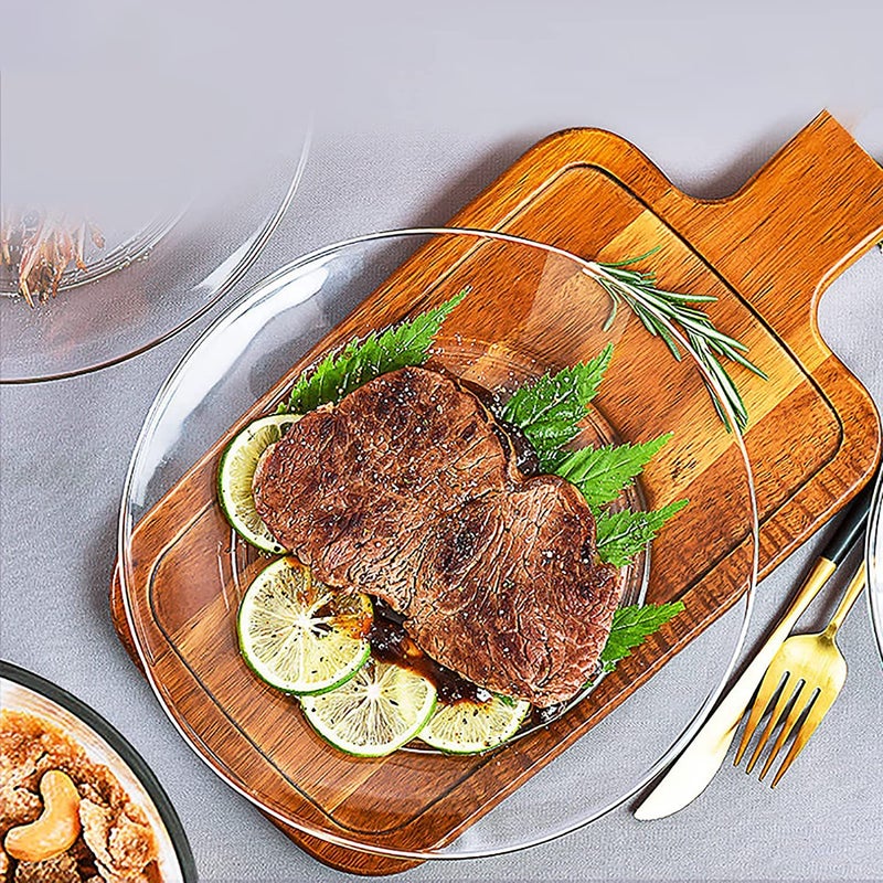 BINZO Glass Dinner Plates Set of 6 10 Inch Big Full Size Plate for Eating Dinner Microwave Dishwasher Safe Transparent Pack of 10 Inch Set of 6 pcs - Image 4