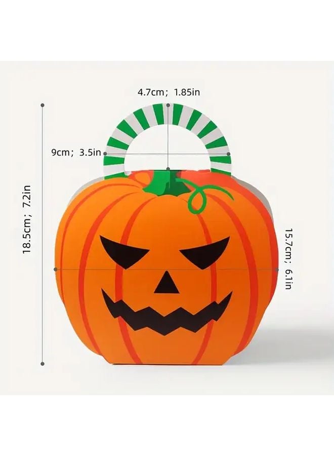 4 قطع صناديق هدايا يقطين هالويين برتقالية كبيرة للحلوى والحفلات - Image 4