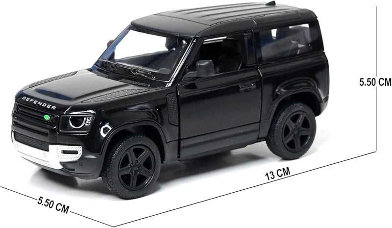 Kinsmart Land Rover Defender 90 Jet Black 136 Scale Diecast SUV,Small - Image 4