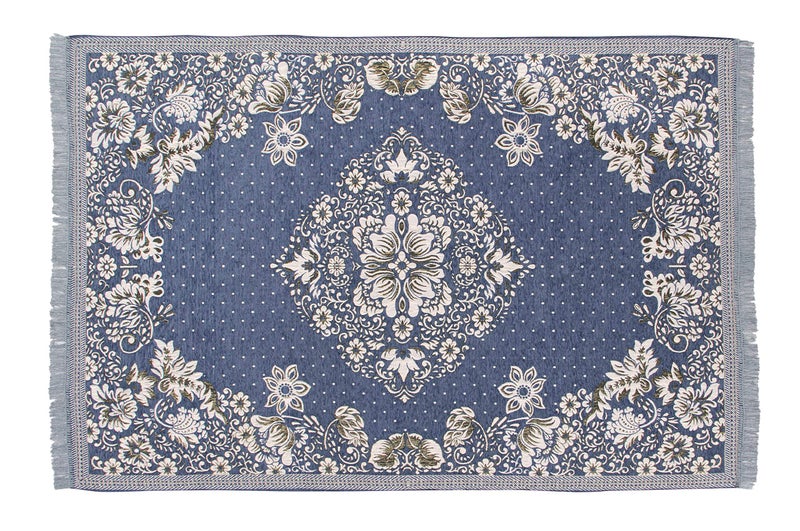 Braids Zesture Home 6D Chenille Rectangular Floral Design Brown Multipurpose Modern Carpet/Area Rug/Dhurrie- (Grey, 138 Cms X 183 Cms) - Image 2