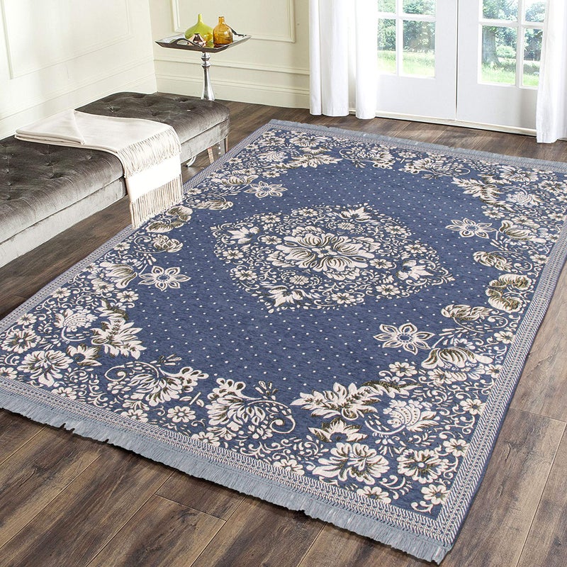 Braids Zesture Home 6D Chenille Rectangular Floral Design Brown Multipurpose Modern Carpet/Area Rug/Dhurrie- (Grey, 138 Cms X 183 Cms) - Image 4