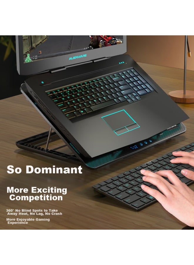 Suohuang X6 Laptop Cooling Pad, Lcd Display Adjustable Speed Screen Fan Stand, Gaming Laptop Cooling Base - Image 4