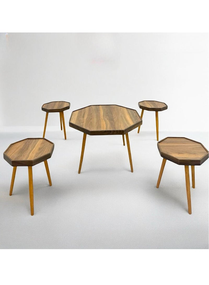 Generic LIVING SET OF 5 PCS - floor  Serving coffee Table 