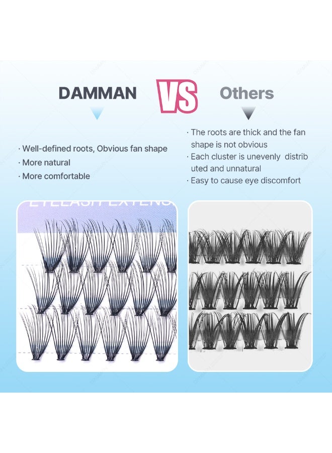 D'AMMA'N D Curl 0.07mm Cluster Lashes 8-16mm Mix Natural Wispy DIY Eyelash Extensions - Image 4