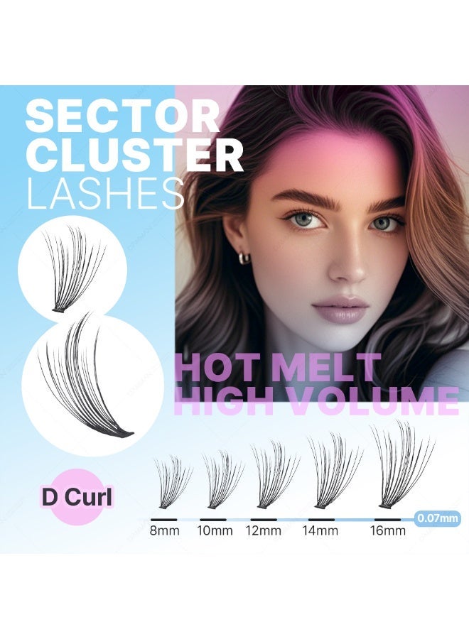 D'AMMA'N D Curl 0.07mm Cluster Lashes 8-16mm Mix Natural Wispy DIY Eyelash Extensions - Image 2