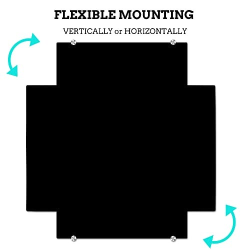 DEVELOP Magnetic Black Glass Dry Erase Board, 90 x 60 cm, Modern Tempered Glass Whiteboard for Wall, Frameless White Board with Marker Tray, 4 Markers, 2 Magnets, 1 Eraser - Image 3