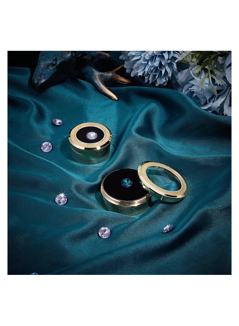 SOLARAE Gemstone Display Box Round Loose Diamond Gemstone Display Case Gold Alloy Jewelry Box Container with Window for Proposal Jewelry Diamond Wedding Necklace, 2 Sizes - Image 2