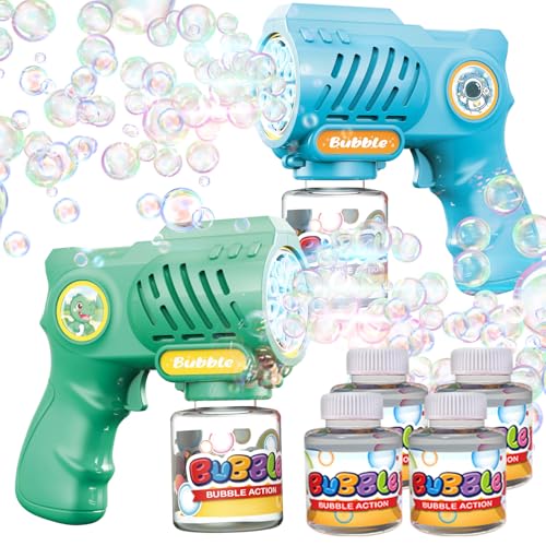 EagleStone Toys for 3 Year Old Boys Girls 2 Pack Bubble Gun Machine with Bubble Solution Outdoor Toy for Kids Ages 48Kids Toys for Ages 34 46 57 Birthday Gifts for 3 4 5 6 7 8 Year Old Boys - Image 1