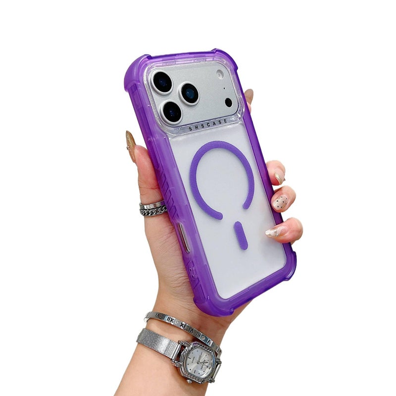 غطاء واقي لـ iPhone 15 / 15 Plus / 15 Pro / 15 Pro Max مع حبل تعليق وملمس ناعم مع مغناطيس قوي مع مقاوم للخدش باللون بنفسجي مغناطيسي - Veloris - Image 1