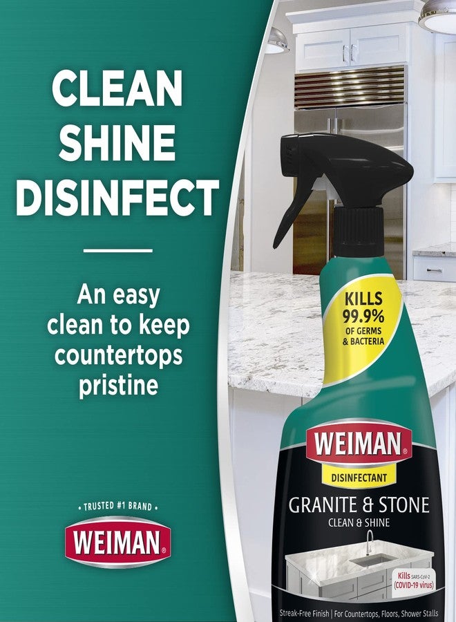 Weiman Disinfectant Granite Daily Clean & Shine - 12 fl oz (2 Pack) Safely Clean Disinfect and Shine Granite Marble Soapstone Quartz Quartzite Slate Limestone Corian Laminate Tile Countertop - Image 3