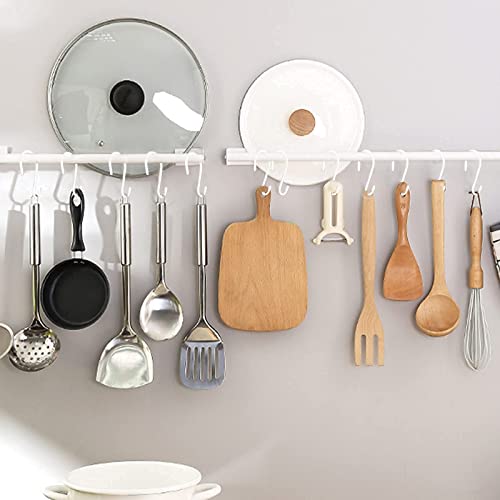 DINGEE 6 inch Non Slip Rubber Coated White S Hook Heavy Duty,6 Pack Large Vinyl Coated S Hooks, Metal S Shaped Hanger Hooks for Hanging Plants Outdoor,Closet Rod,Jeans, Pot Pan Cups Towels Hats - Image 4