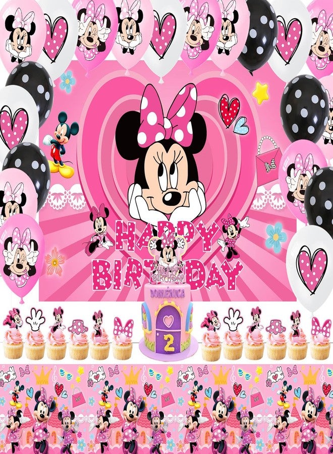 EBWHOLE Cute Birthday Party Decorations, Party Supplies Include Birthday Cake Toppers, Tablecloth, Backdrop, Balloons, Cartoon Party Celebrate Supplies - Image 1