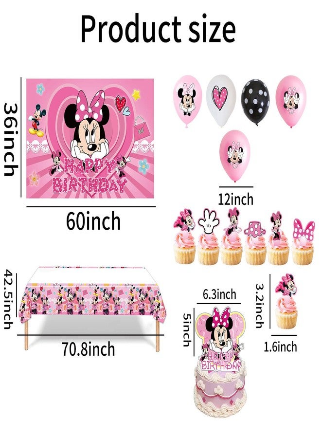 EBWHOLE Cute Birthday Party Decorations, Party Supplies Include Birthday Cake Toppers, Tablecloth, Backdrop, Balloons, Cartoon Party Celebrate Supplies - Image 3