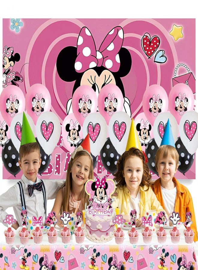 EBWHOLE Cute Birthday Party Decorations, Party Supplies Include Birthday Cake Toppers, Tablecloth, Backdrop, Balloons, Cartoon Party Celebrate Supplies - Image 4