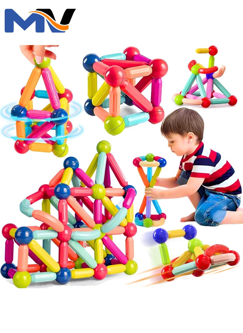 MAGIC VAULT Magnetic Sticks Building Blocks for Kids Toys for Girls | Magnetic Toys for Boys Age 3+ Year 4 5 6 7 8 10 12 14 Old Educational Stem Learning Magnet Stick with Balls Game Set (42 PCS)  - Image 1