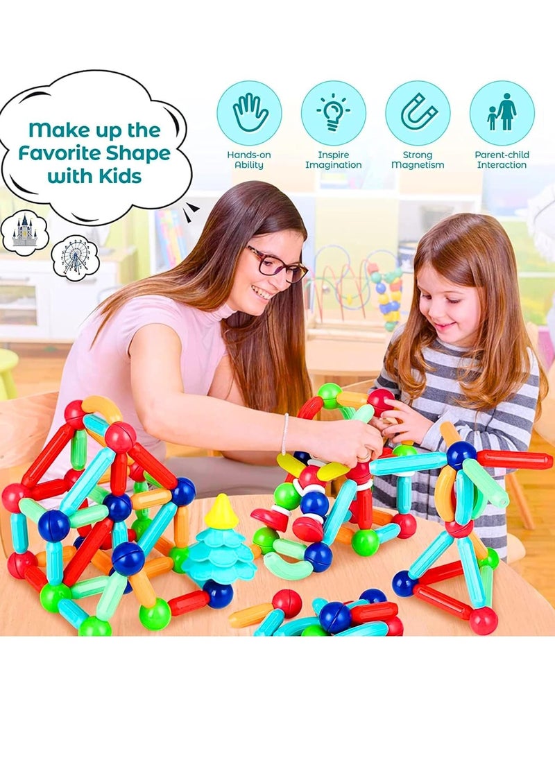 MAGIC VAULT Magnetic Sticks Building Blocks for Kids Toys for Girls | Magnetic Toys for Boys Age 3+ Year 4 5 6 7 8 10 12 14 Old Educational Stem Learning Magnet Stick with Balls Game Set (42 PCS)  - Image 2