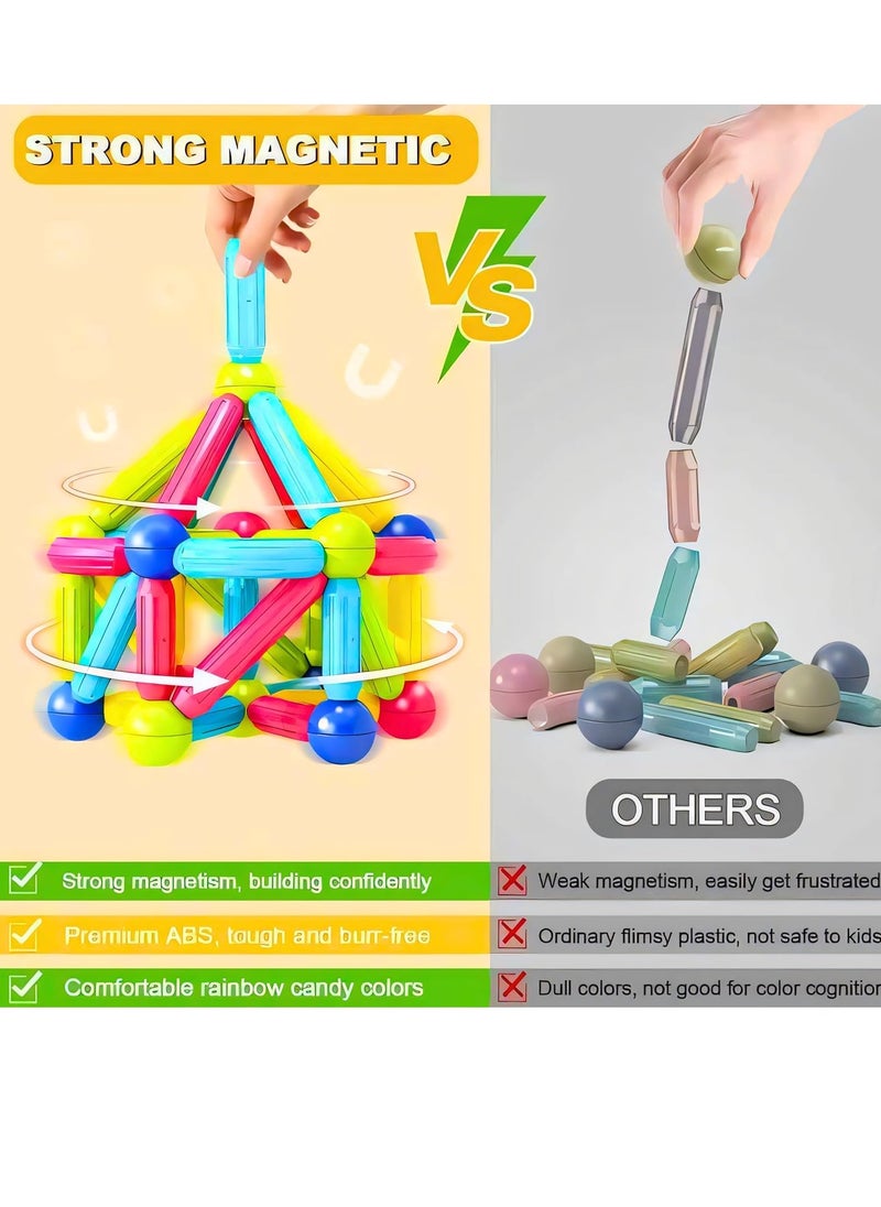 MAGIC VAULT Magnetic Sticks Building Blocks for Kids Toys for Girls | Magnetic Toys for Boys Age 3+ Year 4 5 6 7 8 10 12 14 Old Educational Stem Learning Magnet Stick with Balls Game Set (42 PCS)  - Image 4
