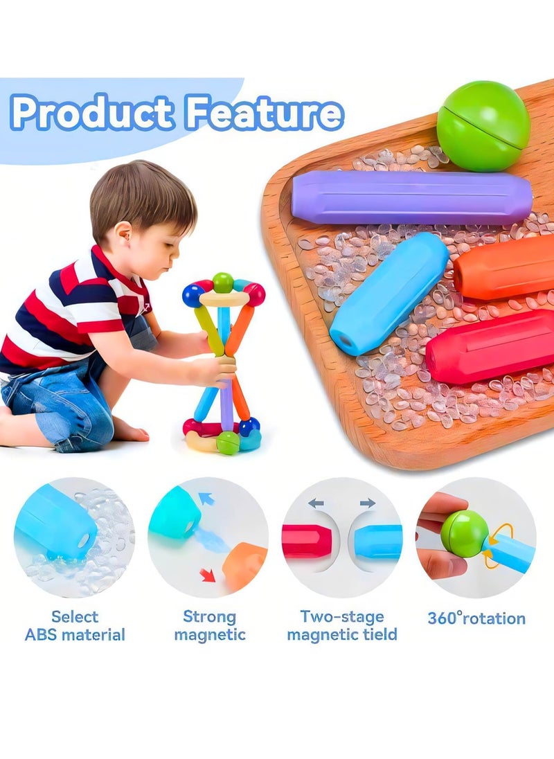 MAGIC VAULT Magnetic Sticks Building Blocks for Kids Toys for Girls | Magnetic Toys for Boys Age 3+ Year 4 5 6 7 8 10 12 14 Old Educational Stem Learning Magnet Stick with Balls Game Set (42 PCS)  - Image 5