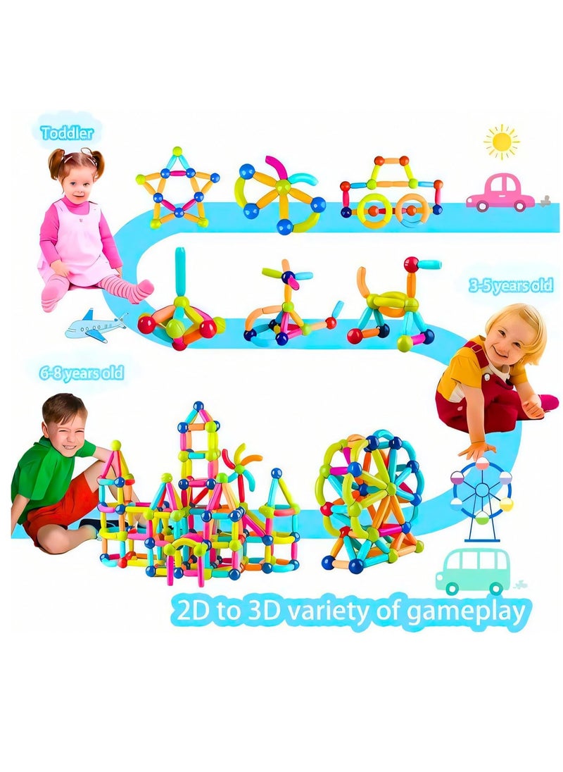 MAGIC VAULT Magnetic Sticks Building Blocks for Kids Toys for Girls | Magnetic Toys for Boys Age 3+ Year 4 5 6 7 8 10 12 14 Old Educational Stem Learning Magnet Stick with Balls Game Set (42 PCS)  - Image 3
