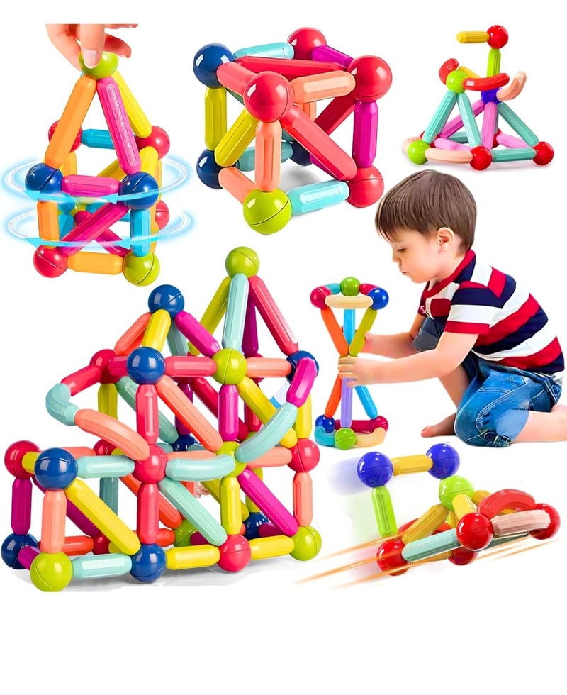 قبو سحري Magnetic Sticks Building Blocks for Kids Toys for Girls | Magnetic Toys for Boys Age 3+ Year 4 5 6 7 8 10 12 14 Old Educational Stem Learning Magnet Stick with Balls Game Set (42 PCS) - Image 1