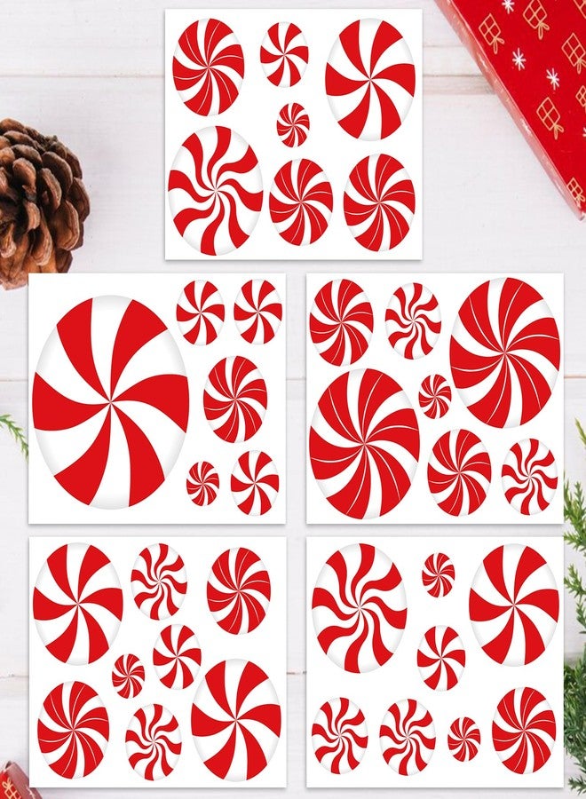 Hxezoc 36 Pcs Christmas Peppermint Floor Decals Stickers, Floor Window Wall Candy Decals Stickers for Christmas Candyland Winter Holiday Party Decorations - Image 3