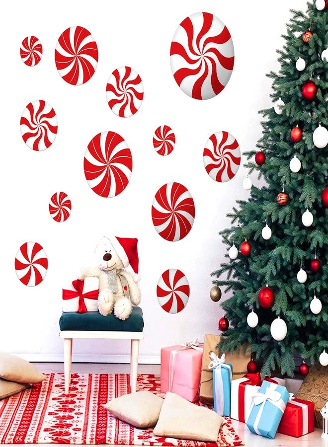 Hxezoc 36 Pcs Christmas Peppermint Floor Decals Stickers, Floor Window Wall Candy Decals Stickers for Christmas Candyland Winter Holiday Party Decorations - Image 4