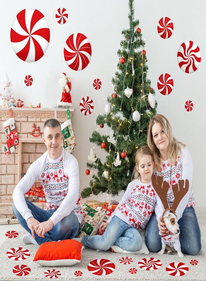 Hxezoc 36 Pcs Christmas Peppermint Floor Decals Stickers, Floor Window Wall Candy Decals Stickers for Christmas Candyland Winter Holiday Party Decorations - Image 5