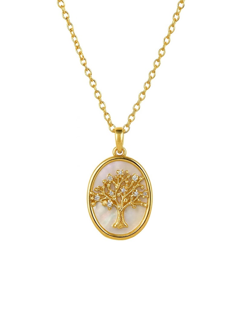 فلافي عقد نسائي بدلاية شجرة الحياة البيضاوية – لمسة راقية - Image 3