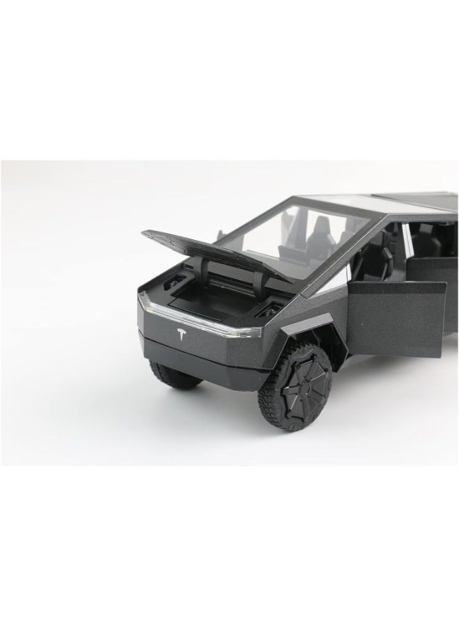1:32 Scale Cybertruck Model Toy Pull Back Pick-Up Truck with Sound and Light, Alloy Diecast Cyber-Truck Toys for Kids Gift or Tesla Vehicles Model Collection Multicolor - Image 2