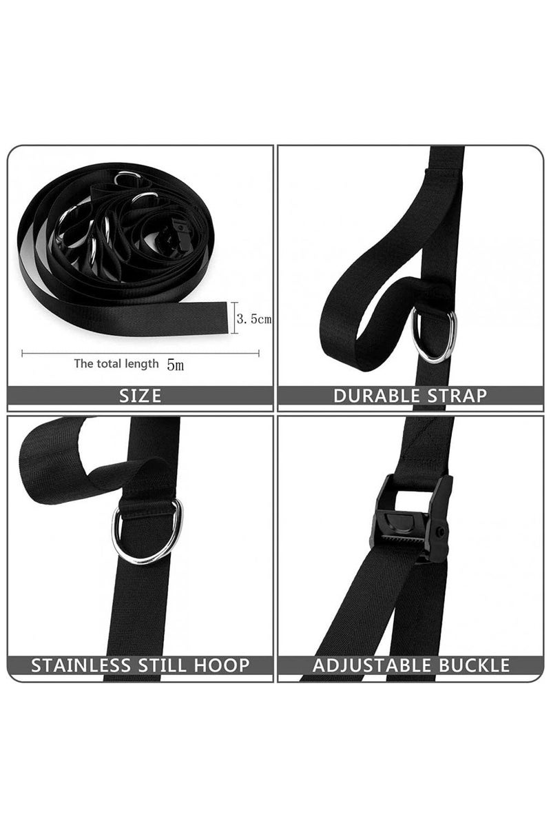 انسجام حزام تثبيت الباب لأشرطة المقاومة للتمرين، شريط مقاومة، مرساة الباب محمولة وسهلة التجميع وآمنة، مرساة متعددة النقاط للصالة الرياضية لللياقة البدنية المنزلية، مرساة باب شديدة التحمل (الأشرطة غير متضمنة) - Image 5
