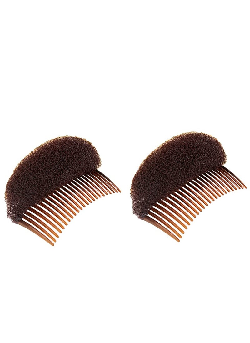 ericotry - Hair Comb, 2Pcs 3.3inch Charming Bump It Up Volume Inserts Sponge Foam Hair Stick Bun Maker Tool, Hair Base Styling Accessories, Hair Increasing Tool (Brown, Nylon, Black, Beige) - Image 1