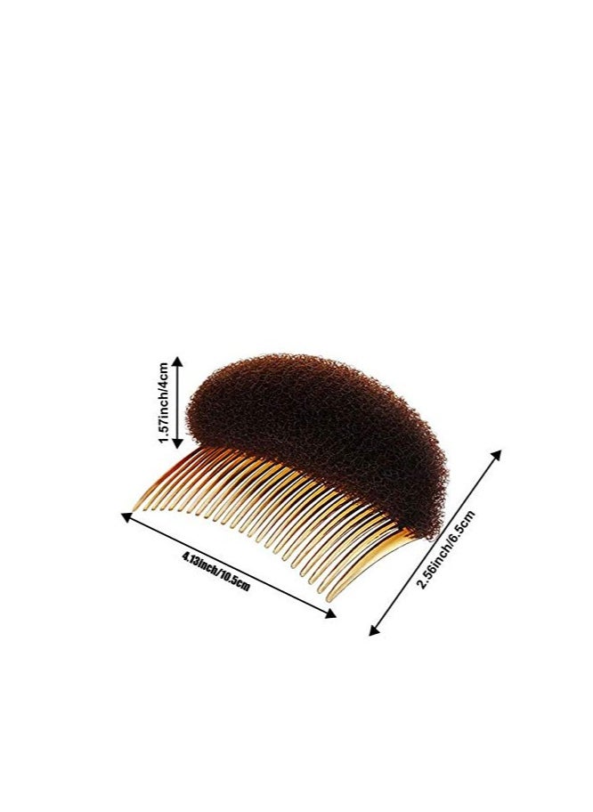 ericotry - Hair Comb, 2Pcs 3.3inch Charming Bump It Up Volume Inserts Sponge Foam Hair Stick Bun Maker Tool, Hair Base Styling Accessories, Hair Increasing Tool (Brown, Nylon, Black, Beige) - Image 1