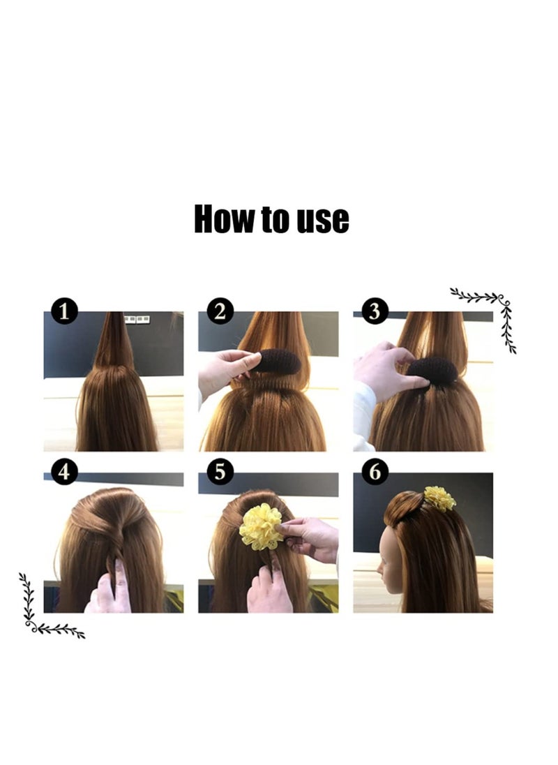 ericotry - Hair Comb, 2Pcs 3.3inch Charming Bump It Up Volume Inserts Sponge Foam Hair Stick Bun Maker Tool, Hair Base Styling Accessories, Hair Increasing Tool (Brown, Nylon, Black, Beige) - Image 1