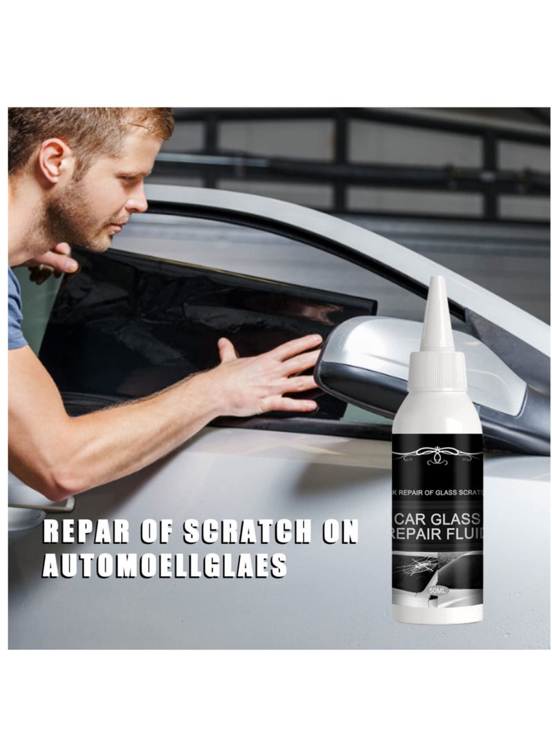 Excefore 2x50ml Car Windshield Crack Scratch Resin Repair Tool For Glass Chips And Cracks, DIY Car Windshield Repair Kit, Car Windscreen Glass Repairing Glue For Bulls Eyes, Star Half Moon, Start-Shaped Crack - Image 5
