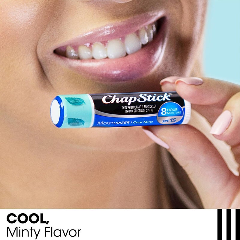 ChapStick Moisturizer 2-in-1 Lipcare SPF 15, Original, Black Cherry, Cool Mint, 3-Pack â€“â€¯Sunscreen Lip Balm with Aloe Vera and Vitamin E, 0.15 Oz Ea - Image 5