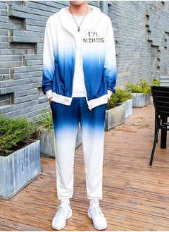 Men's youth thin track suit jacket and pants hoodie set